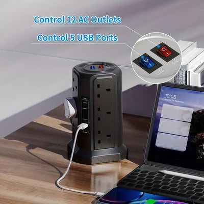 Multifunctional Tower Extension Lead With USB