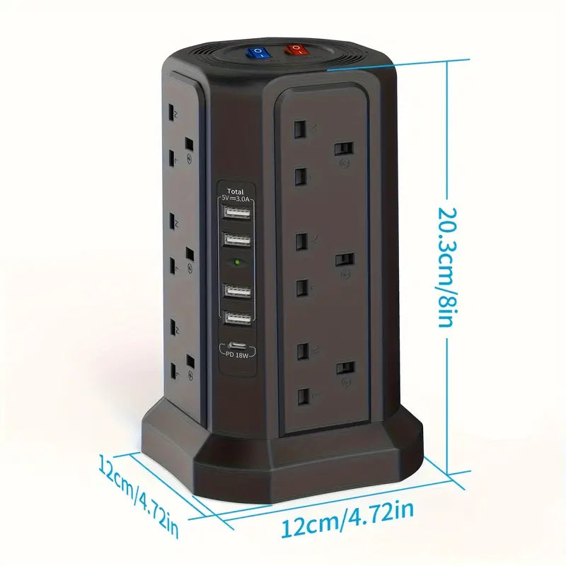 Multifunctional Tower Extension Lead With USB