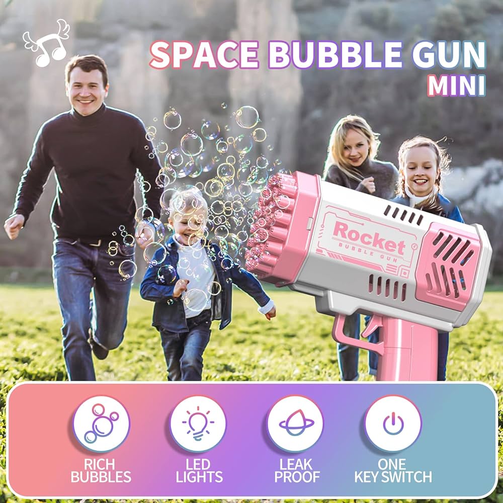 40-hole electric bubble Machine Gun(Pink Color)